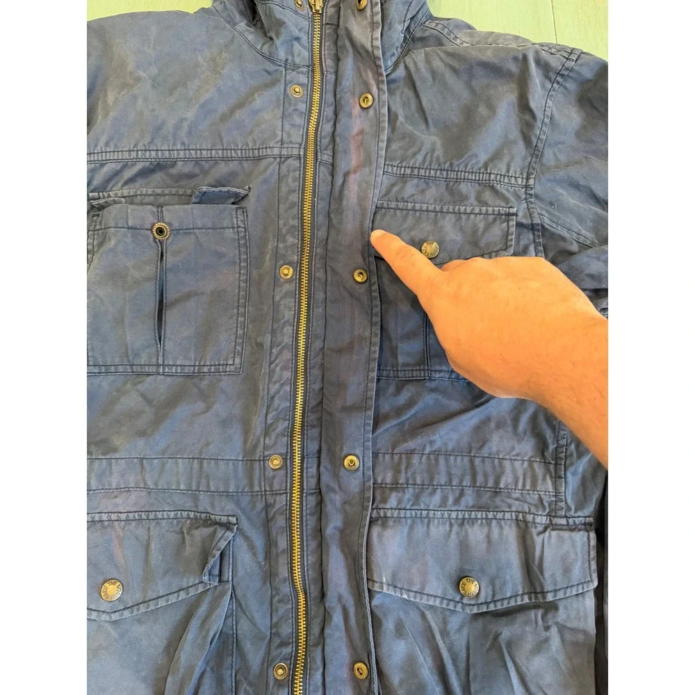 The North Face Mens Navy Blue California Heritage Field Jacket Hooded Size M